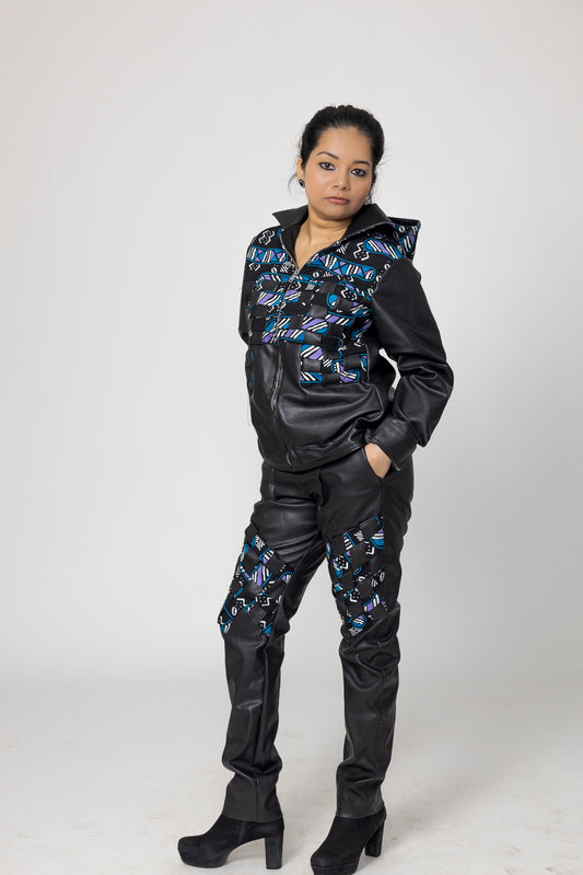 Kunstlederjacke und -hose Joggi