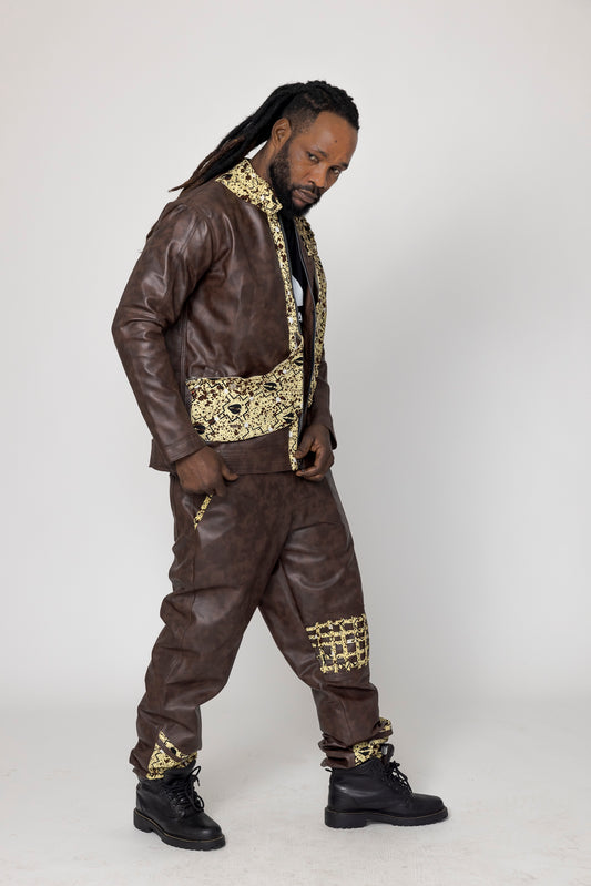 Kunstlederjacke und Hose Kingsy