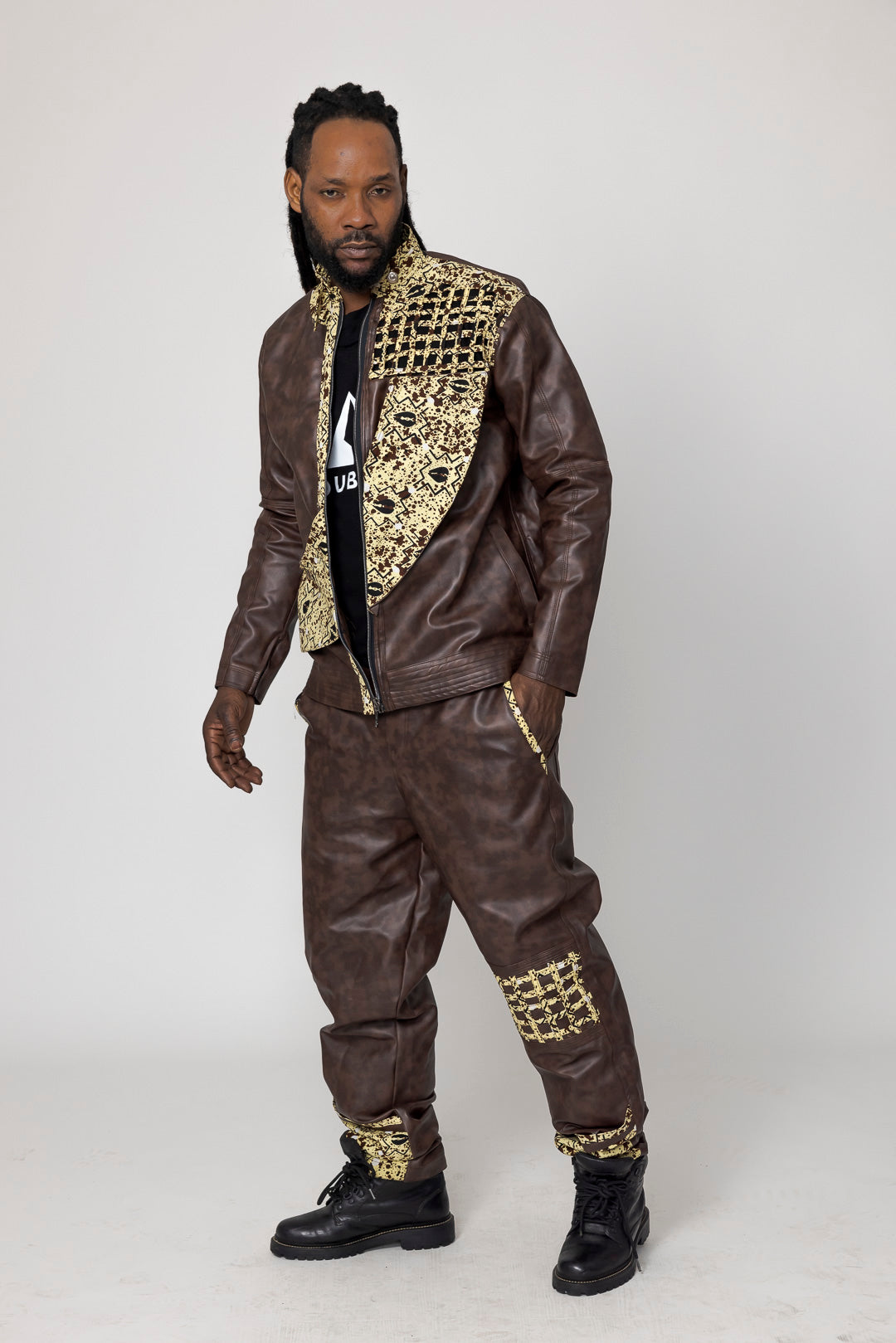 Kunstlederjacke und Hose Kingsy